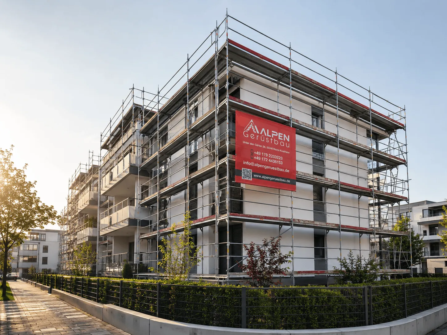Eingerüstetes Bauprojekt von ALPEN Gerüstbau